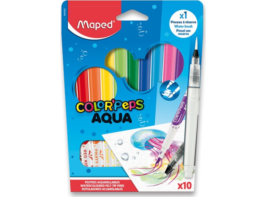 MAPED Fixy Color'Peps Aqua 10 ks + vodní štětec