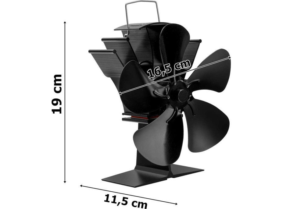 Krbový ventilátor KAMEN - 5lopatkový - černý