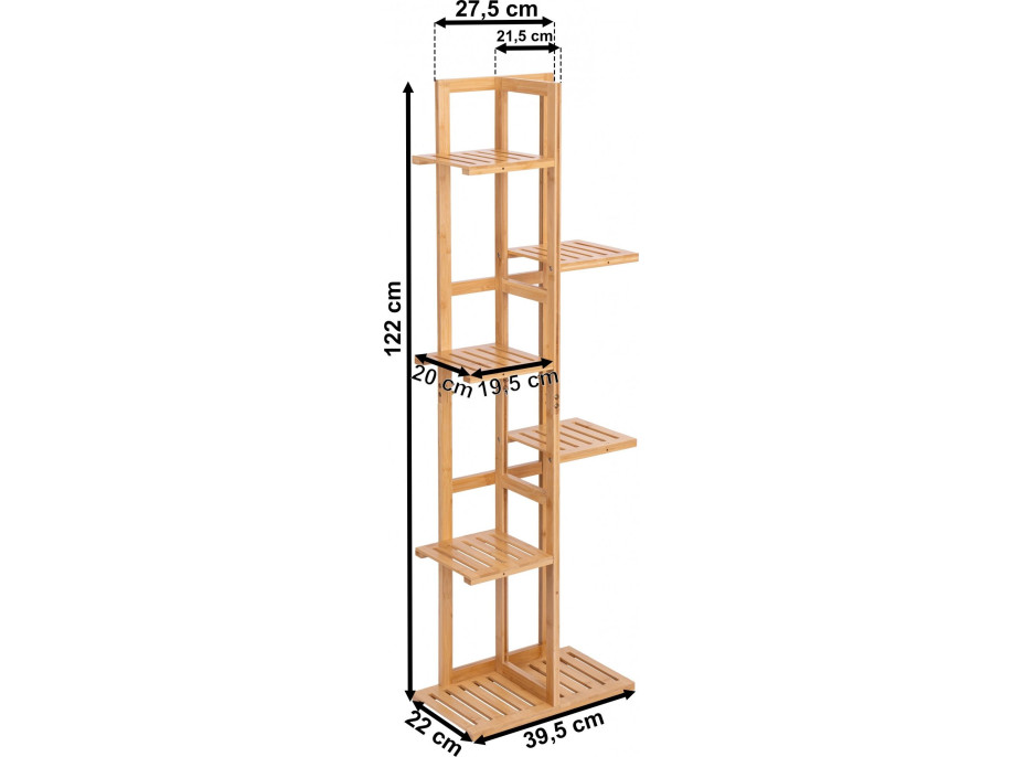 Bambusový stojan na květiny HERVEL - 7 polic
