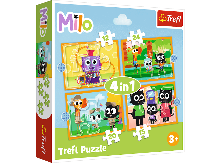 TREFL Puzzle Milo 4v1 (12,15,20,24 dílků)