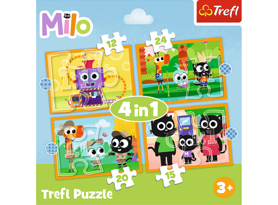 TREFL Puzzle Milo 4v1 (12,15,20,24 dílků)