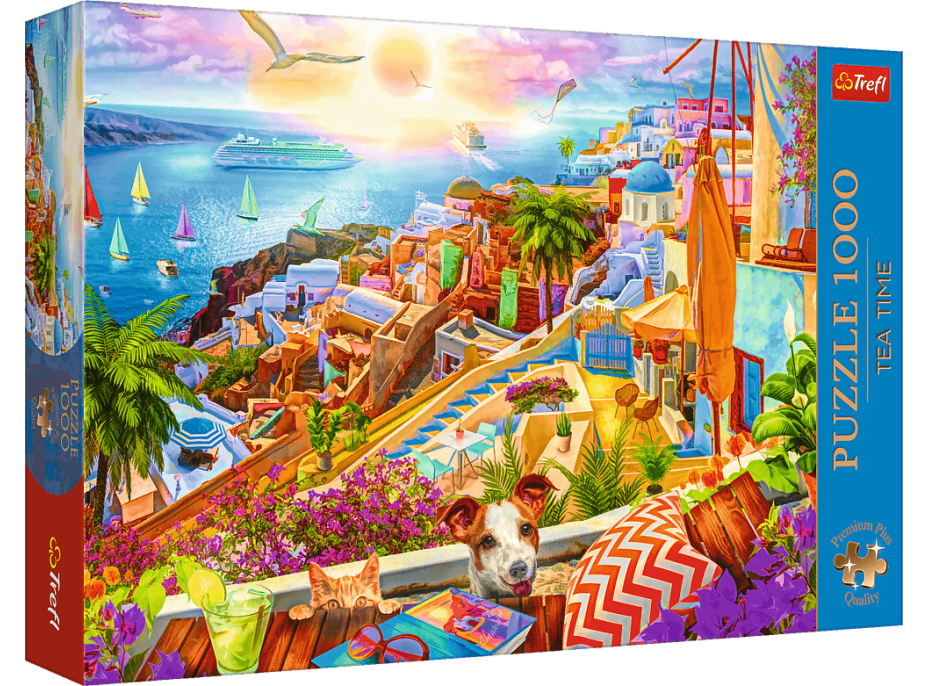 TREFL Puzzle Premium Plus Tea Time: Návštěva Santorini 1000 dílků