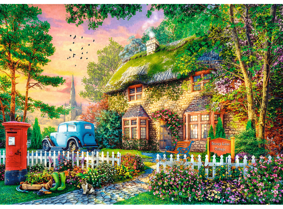 TREFL Puzzle Premium Plus Tea Time: Stoney Lane Cottage 1000 dílků