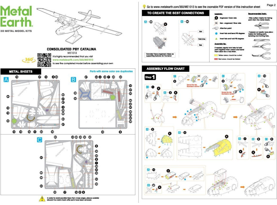 METAL EARTH 3D puzzle Letájící člun Consolidated PBY Catalina