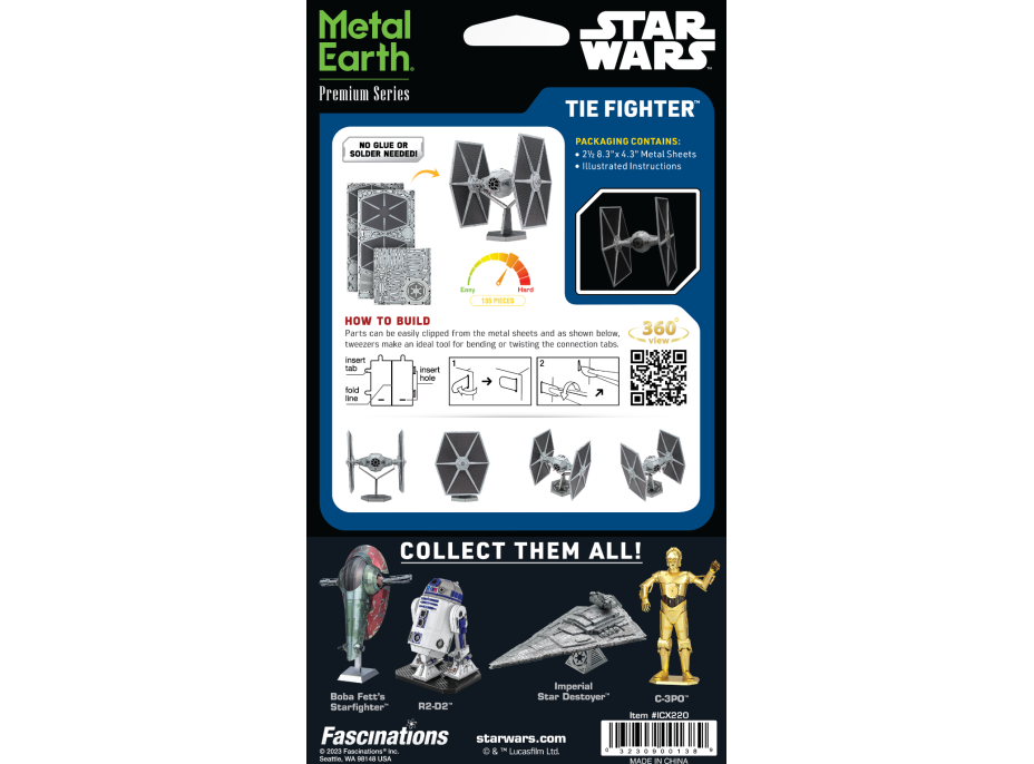 METAL EARTH 3D puzzle Premium Series: Star Wars TIE Fighter