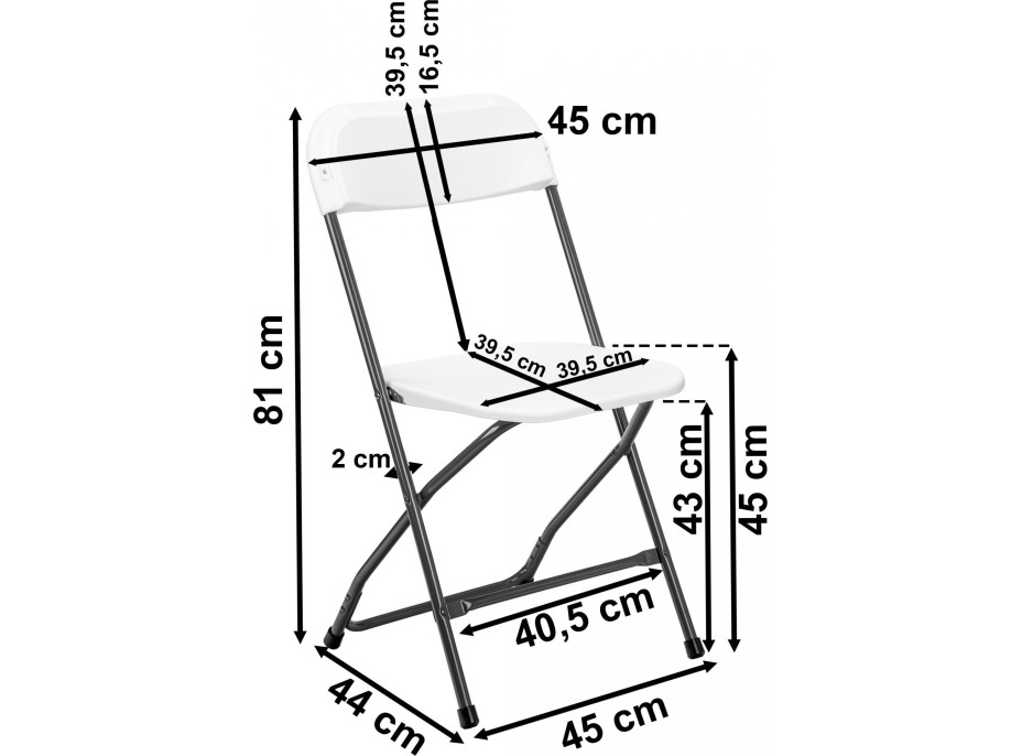 Skládací cateringová židle SIMPLO - bílá