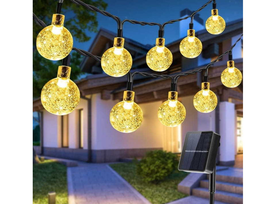 Dekorační solární osvětlení BALLS 30 LED - 4,5 m