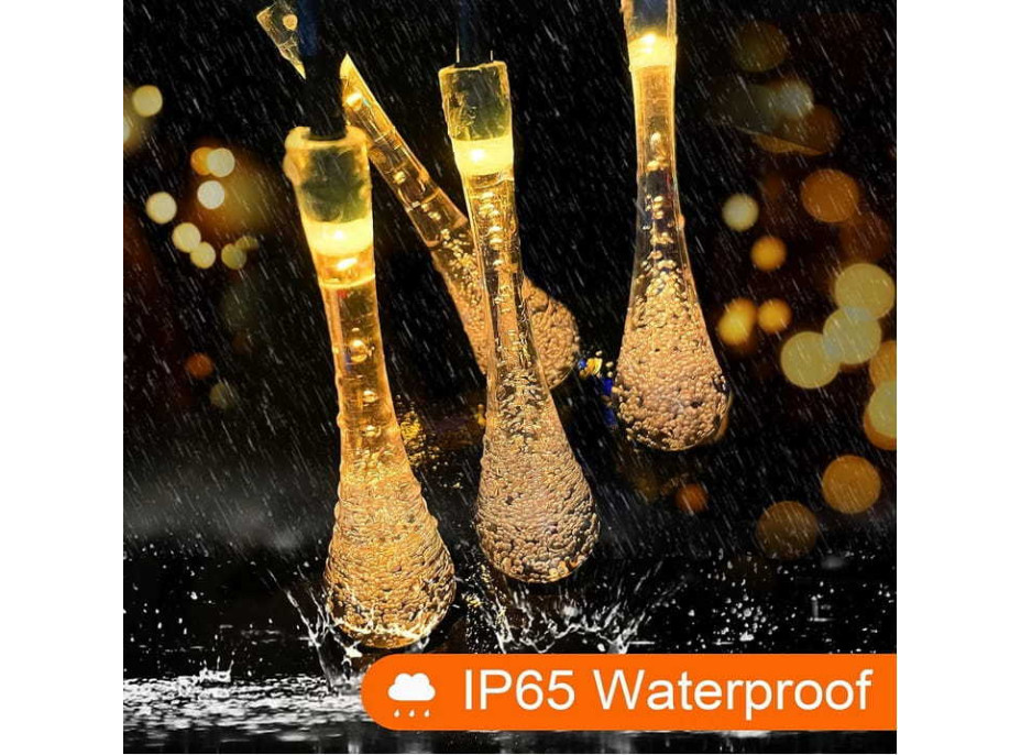 Dekorační solární osvětlení Waterdrop 30 LED - 4,5 m