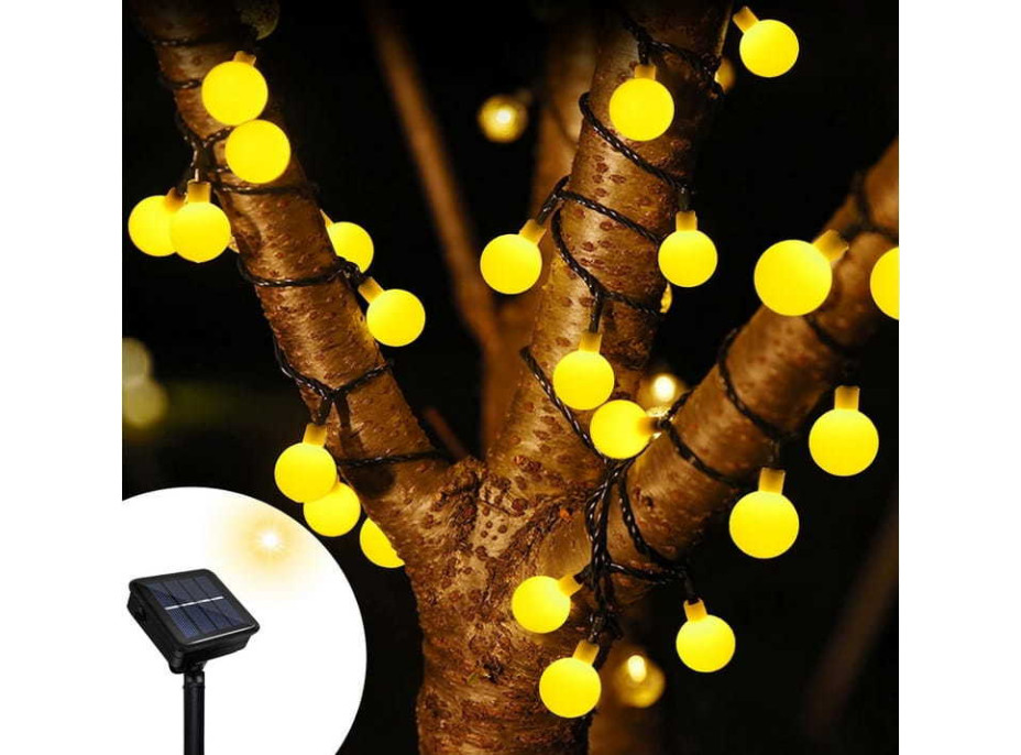 Dekorační solární osvětlení BALLS Matt 30 LED - 4,5 m