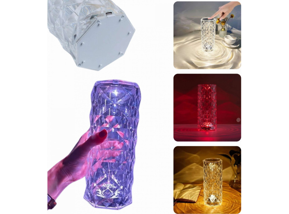 Dekorační LED osvětlení ROSE DIAMOND - 21 cm - multikolor