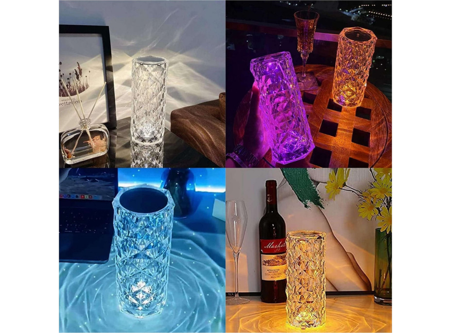 Dekorační LED osvětlení ROSE DIAMOND - 21 cm - multikolor