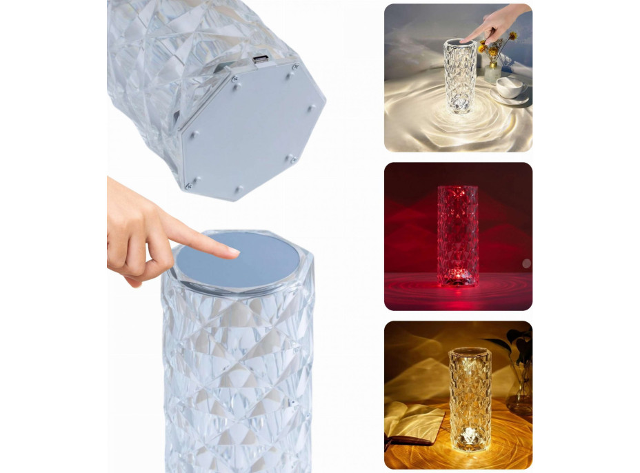 Dekorační LED osvětlení ROSE DIAMOND - 21 cm - multikolor