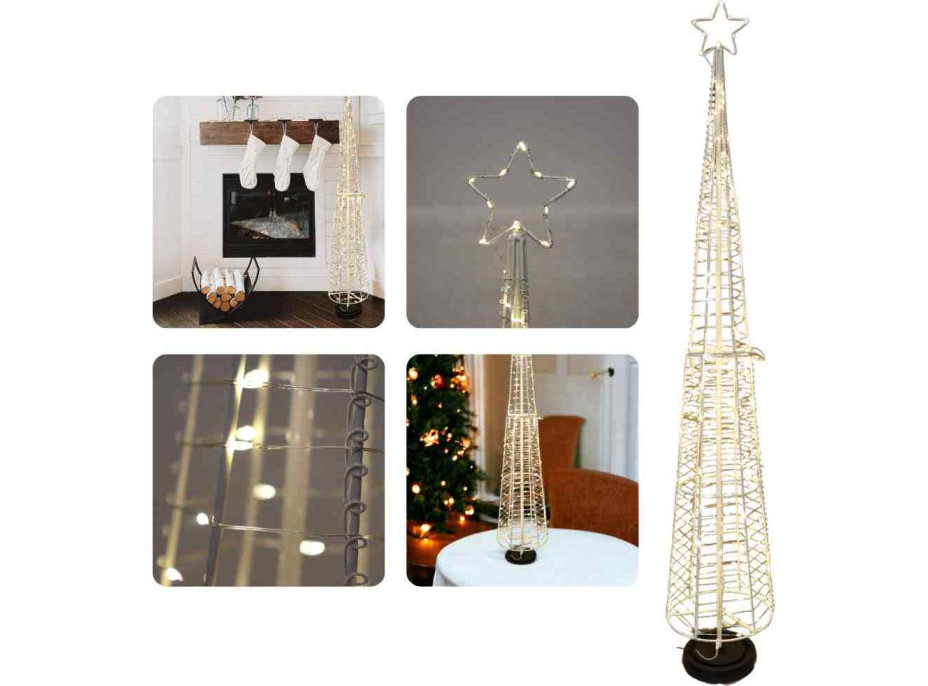 Dekorační LED stromeček MERRY - 100 cm - teplá bílá