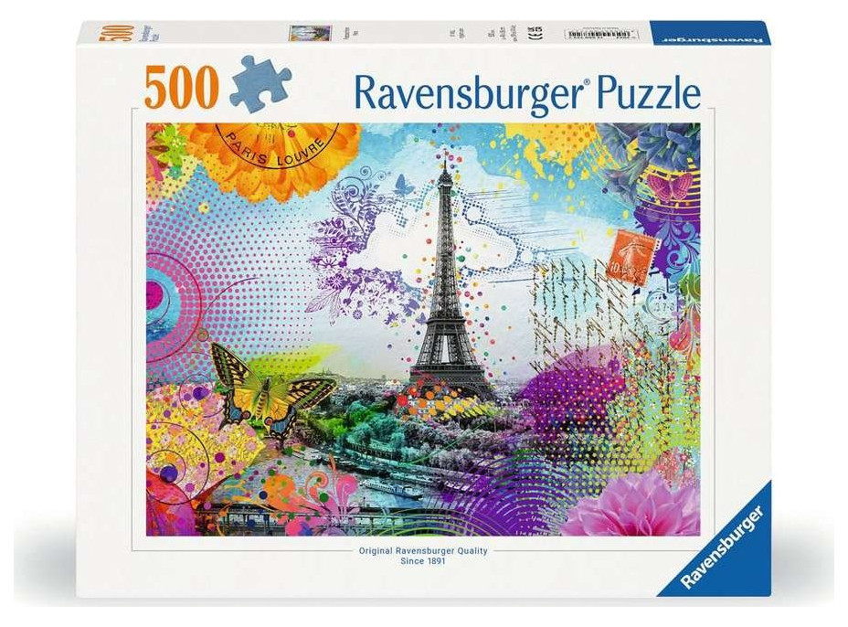 RAVENSBURGER Puzzle Pohlednice z Paříže 500 dílků