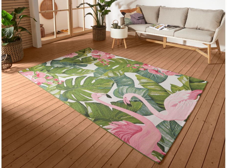 Kusový koberec Flair 105614 Tropical Flamingo Multicolored – na ven i na doma