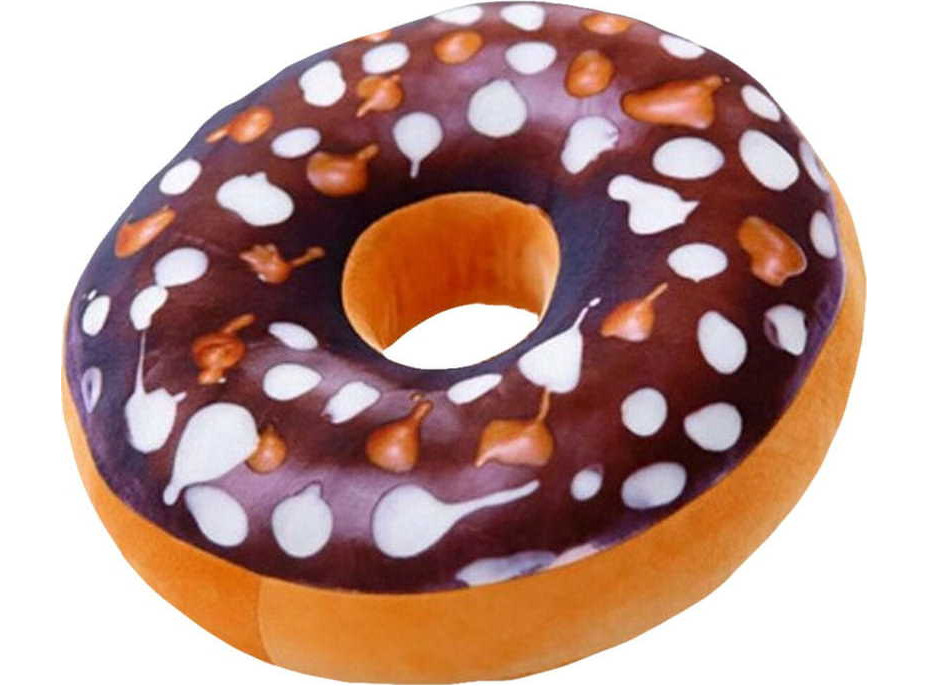 Dekorační polštář DONUT 40 cm - čokoládová poleva