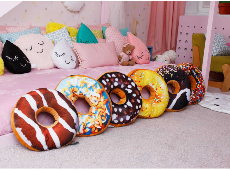 Dekorační polštář DONUT 40 cm - modrý