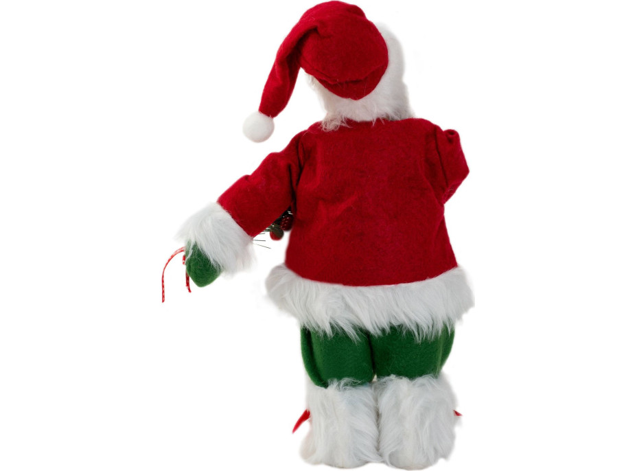 Vánoční dekorativní figurka Santa Claus s jehličím a stuhou - 30 cm