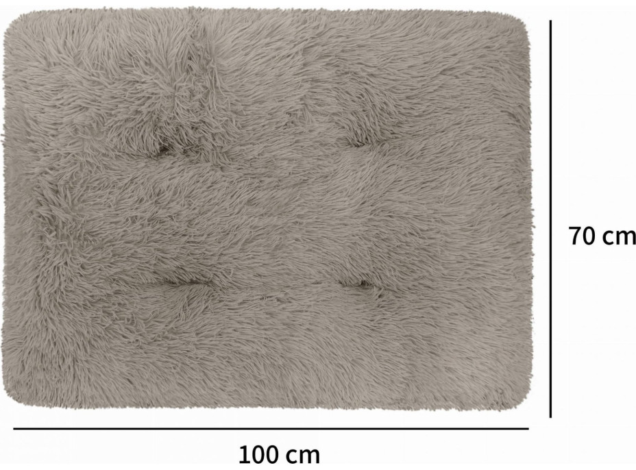 Pelíšek pro psy SHAGGY II - imitace kožešiny - 100x70 cm - béžový