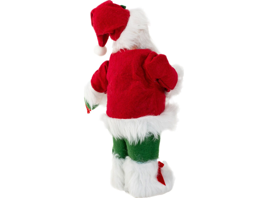 Vánoční dekorativní figurka Santa Claus s jehličím a stuhou - 30 cm