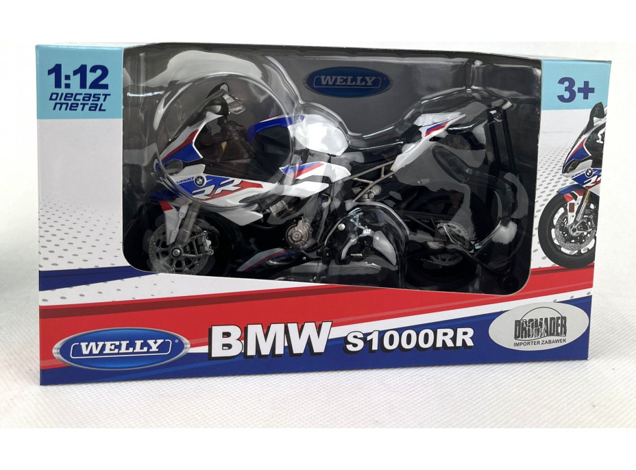 Welly Motocykl BMW S1000RR 1:12 bílý