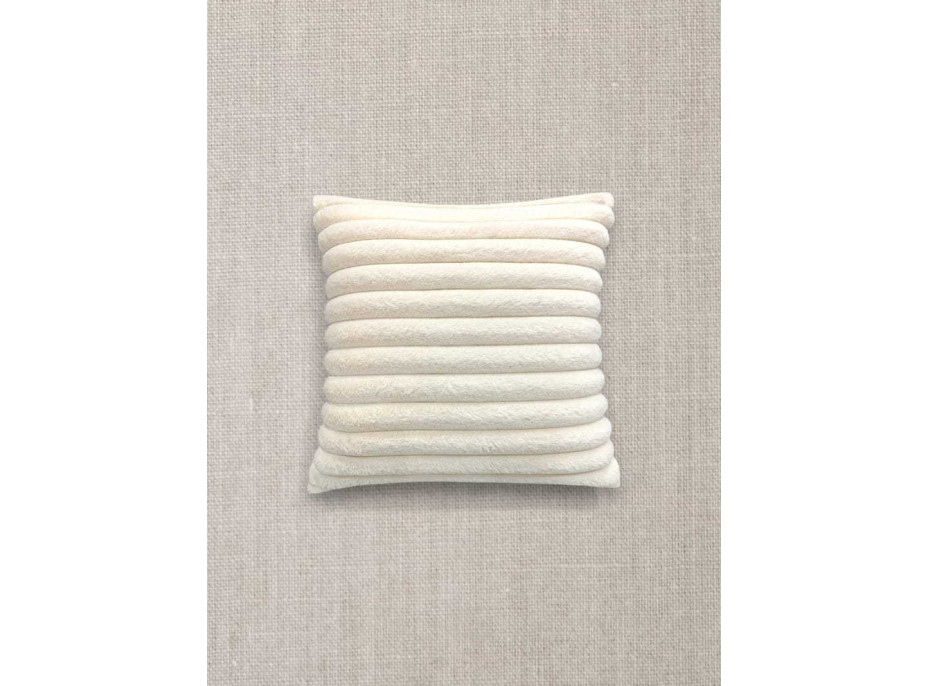 Povlak na polštář ABBY 45x45 cm - imitace kožešiny - ecru/krémový