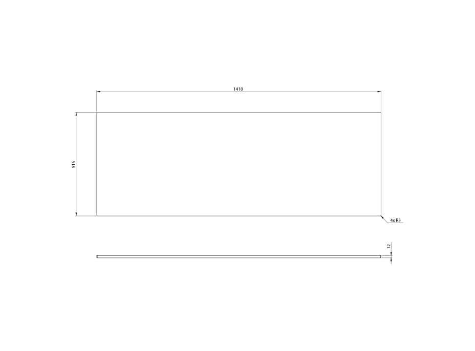 Sapho LOREA deska Rockstone 141x1, 2x51, 5cm, bílá mat LE140-0101