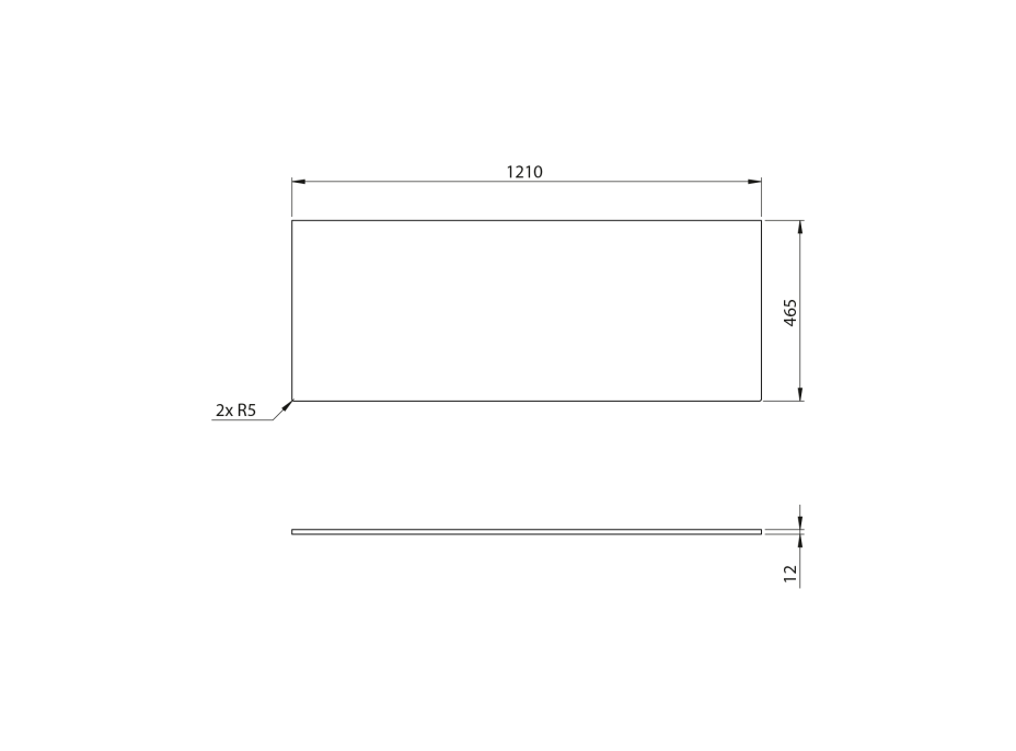 Sapho CIRASA deska Rockstone 121x1, 2x46, 5cm, bílá mat CRR121-0101