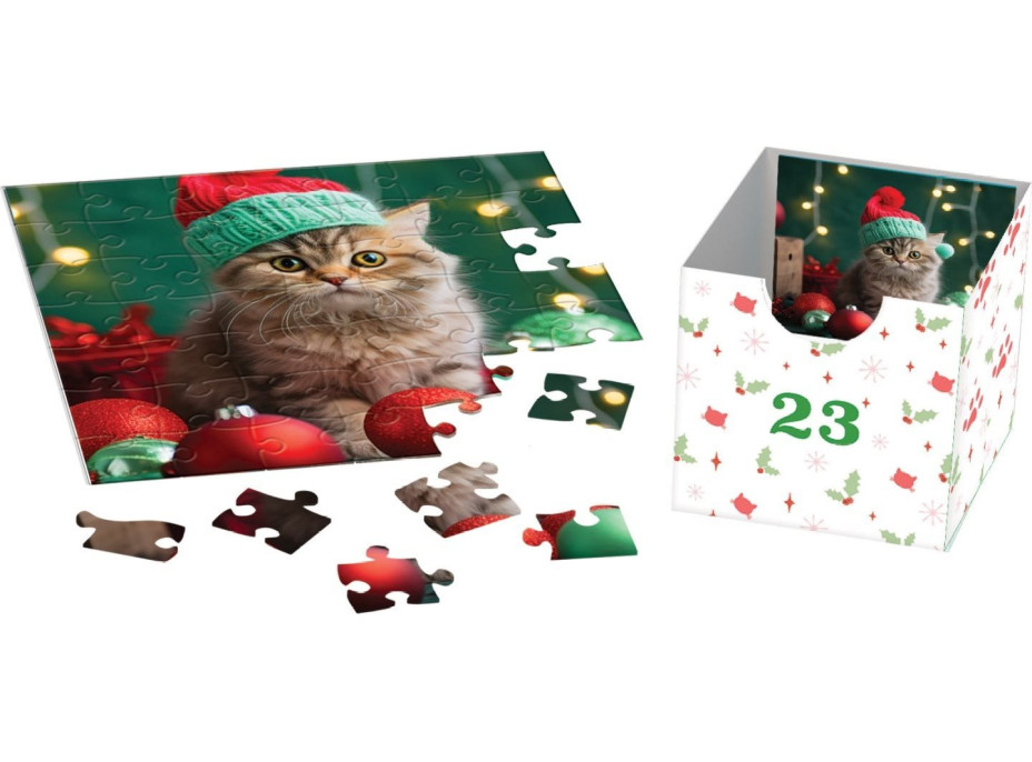 EUROGRAPHICS Puzzle Adventní kalendář: Vánoční vousky 24x50 dílků