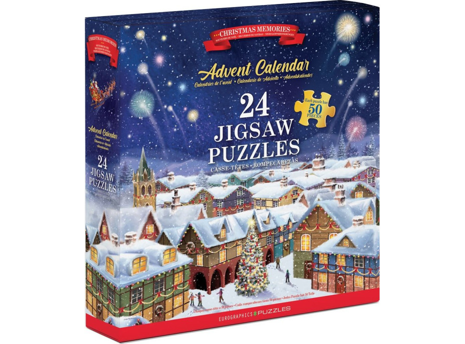 EUROGRAPHICS Puzzle Adventní kalendář: Vánoční vzpomínky 24x50 dílků