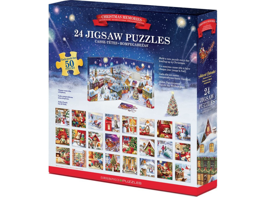 EUROGRAPHICS Puzzle Adventní kalendář: Vánoční vzpomínky 24x50 dílků