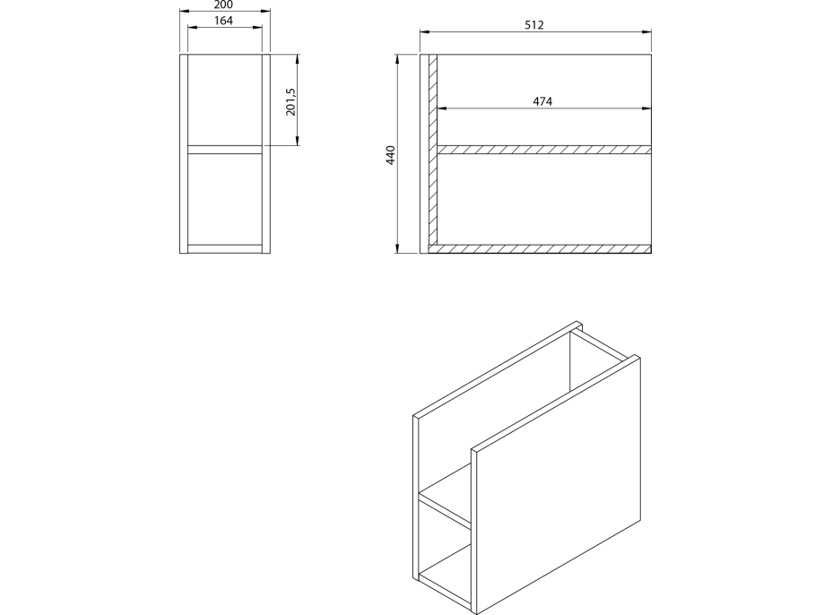 Sapho LOREA skříňka s umyvadlem 101x46x51, 5cm (20+80 cm), pravá, bílá mat LE080-3131-R-01