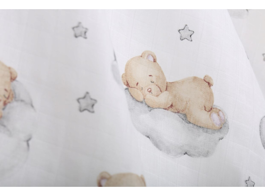 Dětské mušelínové pleny BABYMAM PREMIUM 60x75 cm - sada 3 ks - V oblacích