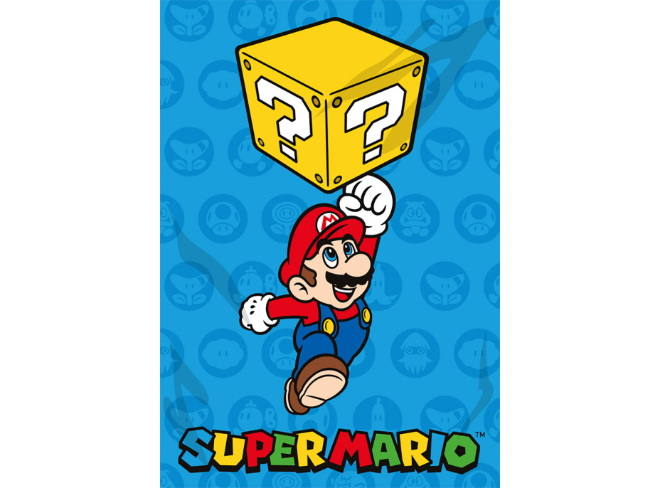 Deka POLAR 100x140 cm - SUPER MARIO - světle modrá