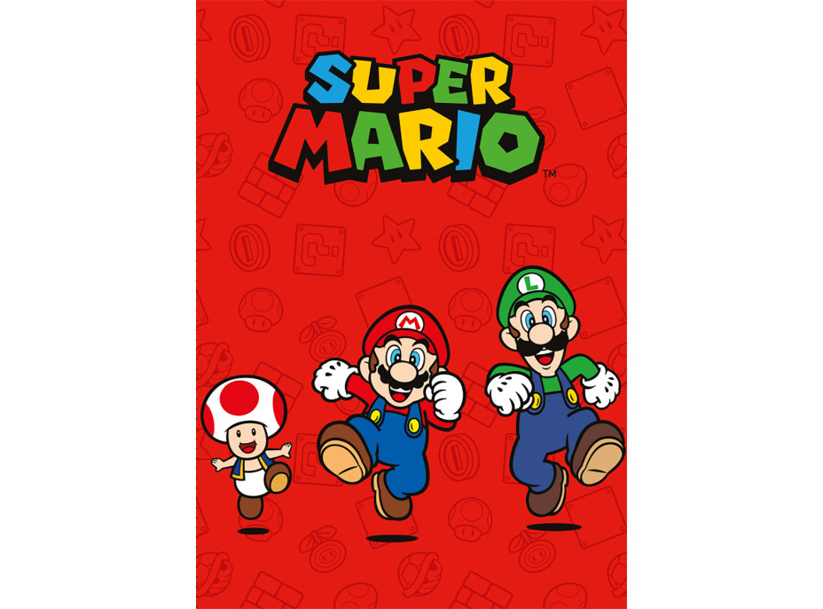 Deka POLAR 100x140 cm - SUPER MARIO - červená