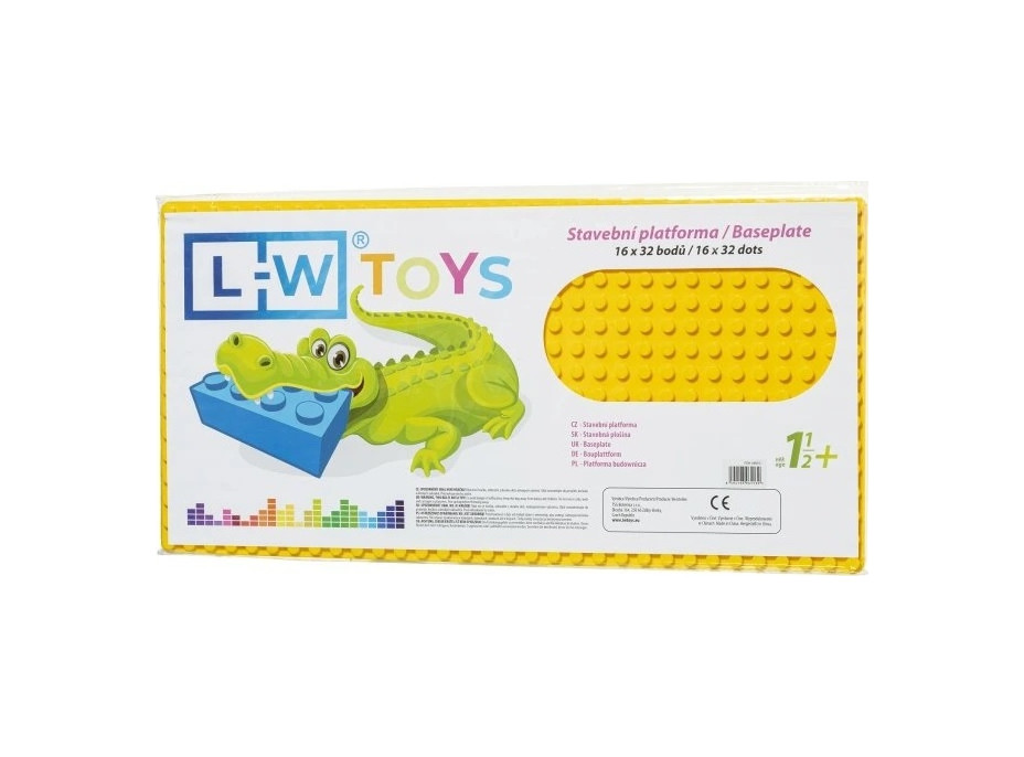 L-W Toys Velká podložka na stavění - JUNIOR 16x32 bodů žlutá