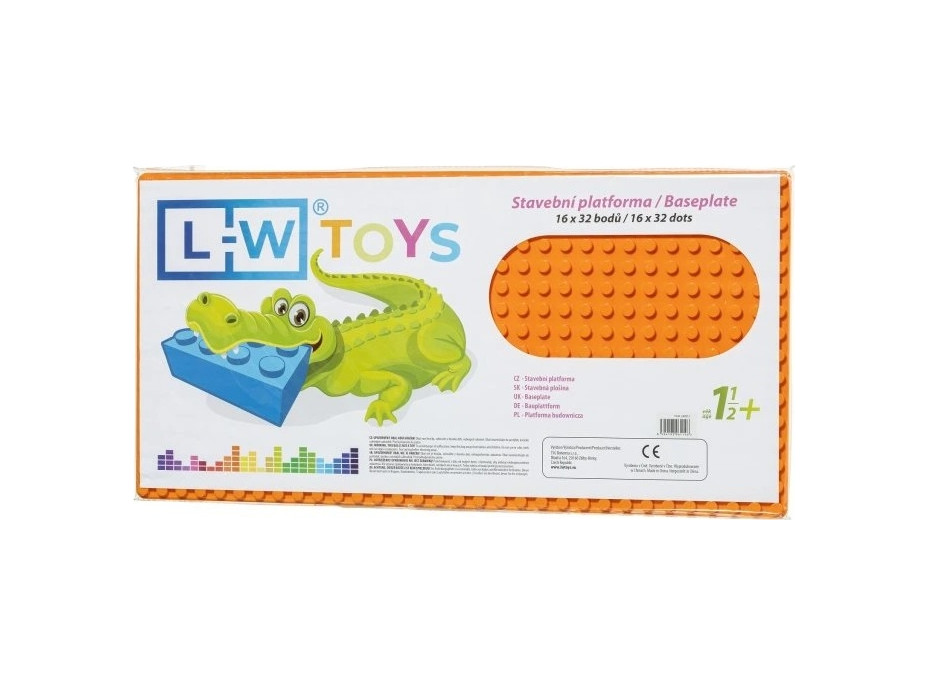 L-W Toys Velká podložka na stavění - JUNIOR 16x32 bodů oranžová