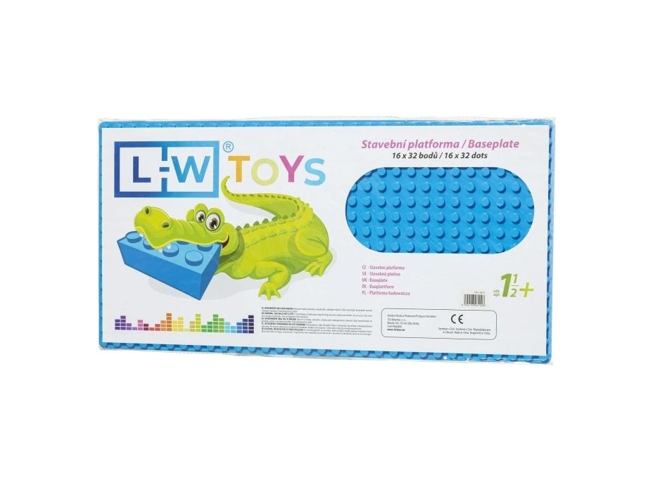 L-W Toys Velká podložka na stavění - JUNIOR 16x32 bodů modrá