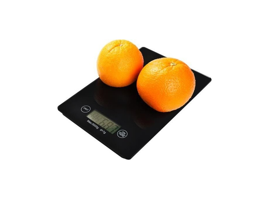 Skleněná kuchyňská váha 5 kg/1 g - černá