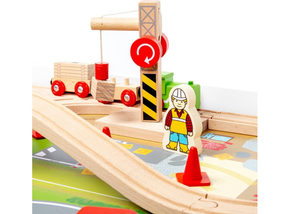 Bigjigs Rail Dřevěná vláčkodráha a stůl