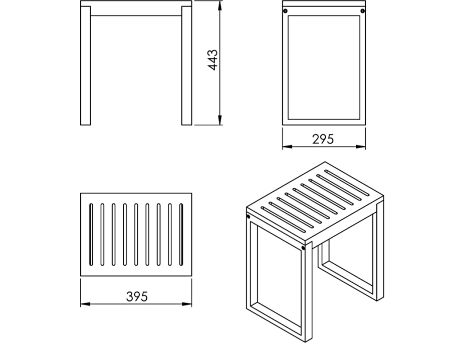 Gedy HIMALAYA koupelnová stolička,  39, 5x44, 3x29, 5cm, bambus 3072