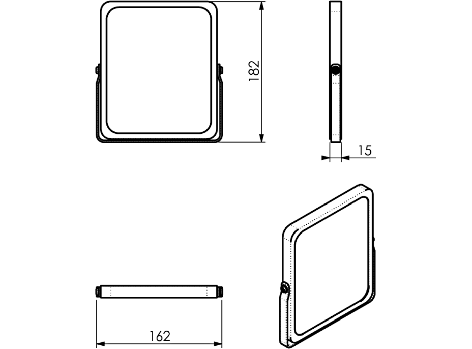 Gedy MIDORI kosmetické zrcátko na postavení, 162x185mm, oboustranné, černá/bambus 2106