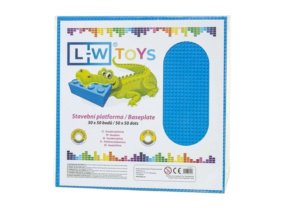 L-W Toys Velká podložka na stavění 50x50 bodů modrá