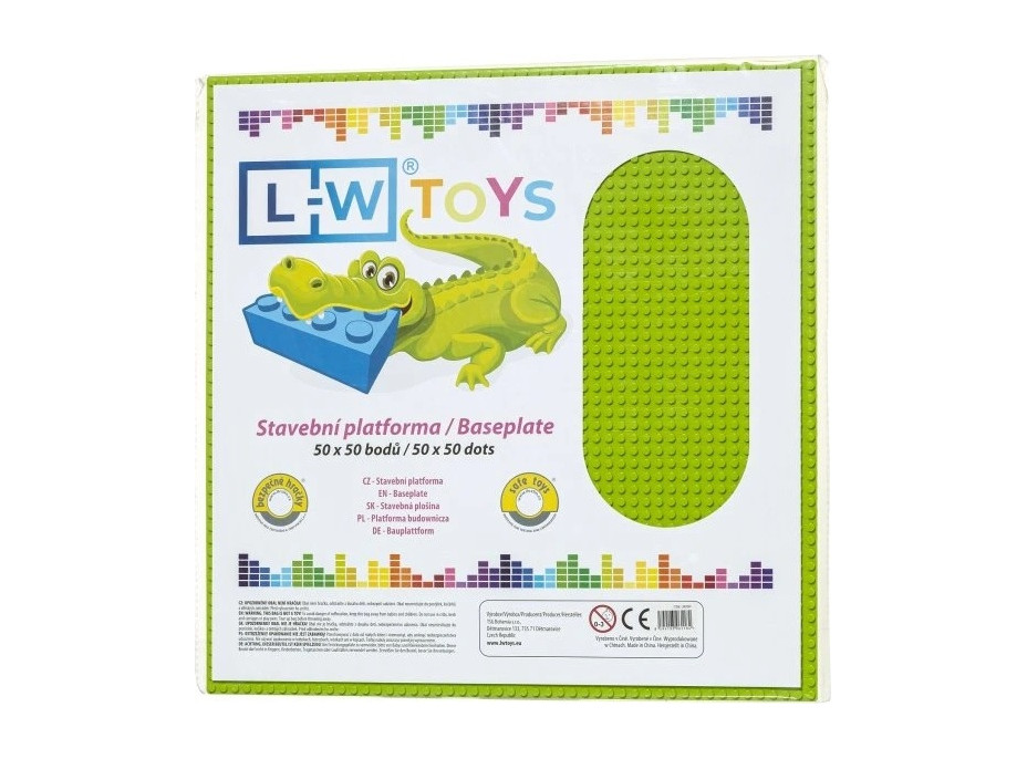 L-W Toys Velká podložka na stavění 50x50 bodů limetková