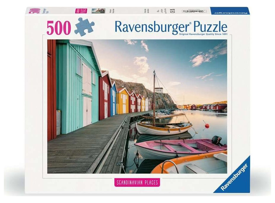 RAVENSBURGER Puzzle Skandinávie: Loděnice ve Smogenu, Švédsko 500 dílků