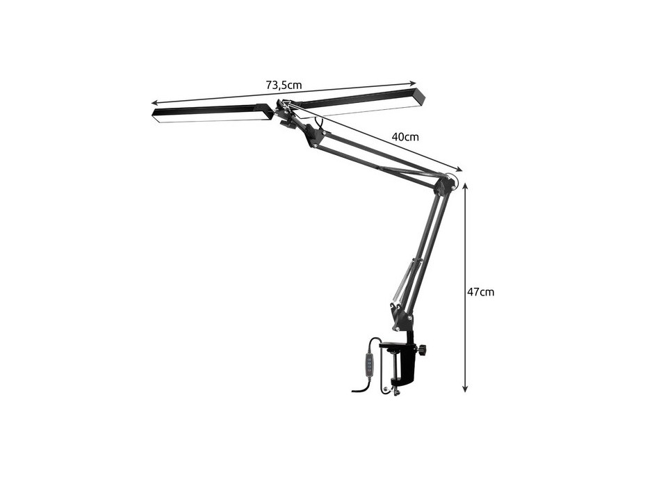 Stolní lampa - 2ramenná - černá