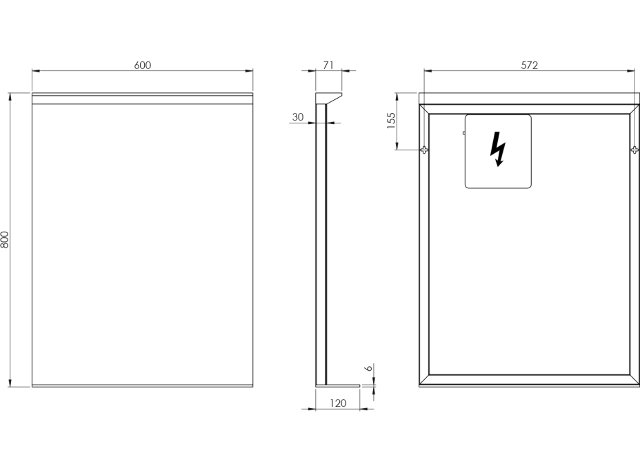 Sapho TRAKA zrcadlo s LED osvětlením a poličkou, 60x80cm TK060