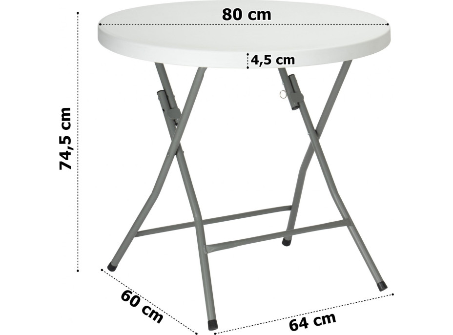 Kulatý cateringový stůl BANKIET 80 cm - bílý