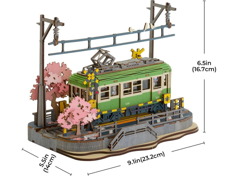 RoboTime 3D dřevěná skládačka Stanice se sakurami