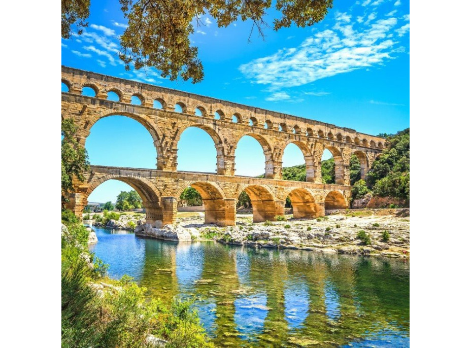 BLUEBIRD Čtvercové puzzle Pont du Gard, Francie 1000 dílků